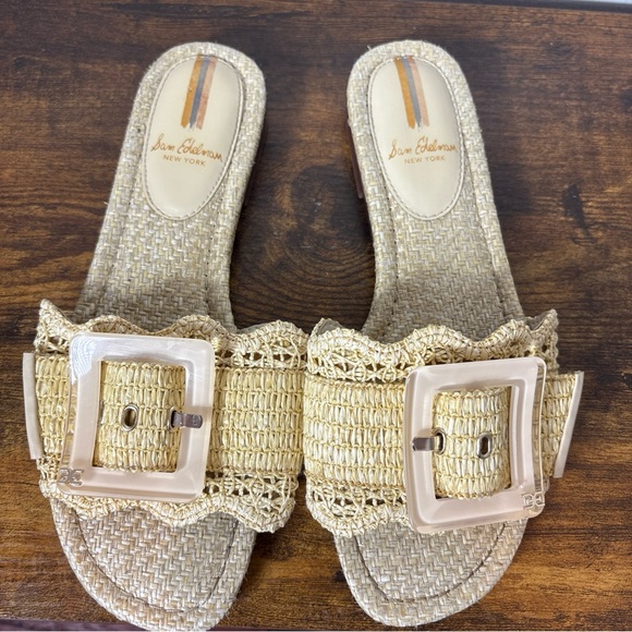Sam Edelman Beige Woven Buckle Sandals - Picture 3 of 7